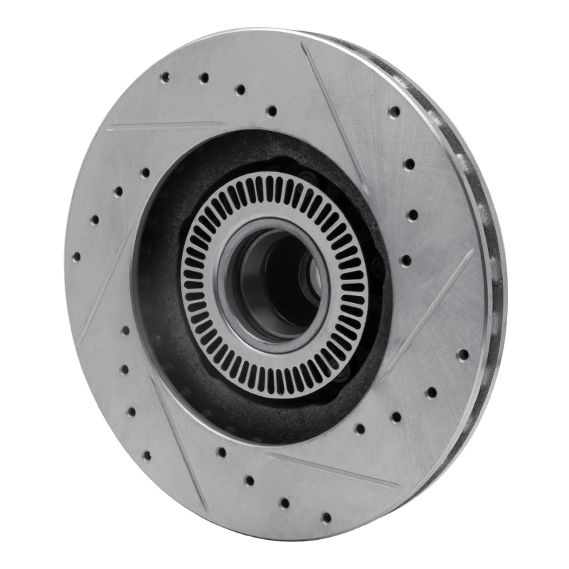 Ford Explorer Brake Rotor (1) - Front Left - R1 Concepts - Drilled & Slotted - Silver - `95-`11